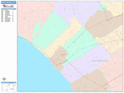 Santa Monica  Wall Map Color Cast Style